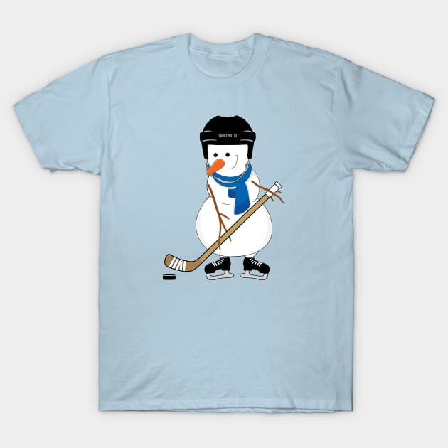 Hockey Snowman T-Shirt by SaucyMittsHockey